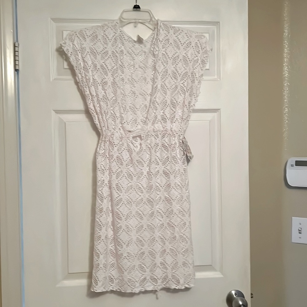 NWT Becca white tie back swim cover-up